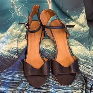 14th & Union Black Open-Toe Ankle-Strap Sandals